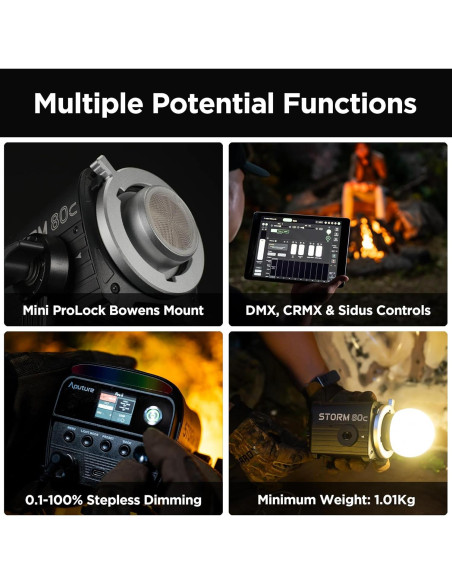 Aputure Storm 80c Luz LED RGB 80W IP65 1800K-20000K