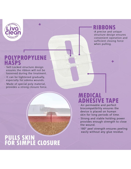 Cintas de Cierre de Heridas LivaClean 3 Unidades 5x5 cm