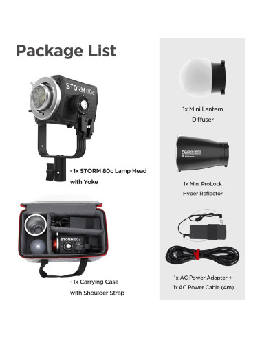 Aputure Storm 80c Luz LED RGB 80W IP65 1800K-20000K