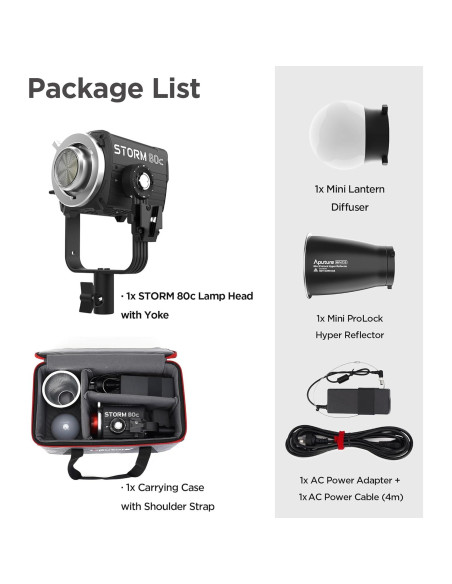 Aputure Storm 80c Luz LED RGB 80W IP65 1800K-20000K