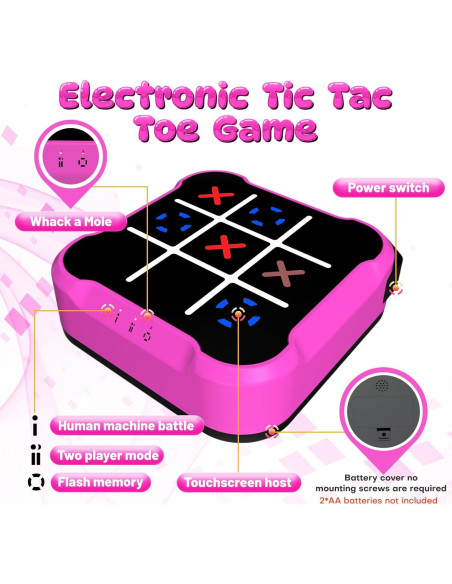 Juego Electrónico Tres en Raya Bacare, 4 Modos Portátil Juego Electrónico Tres en Raya Bacare, 4 Modos Portátil