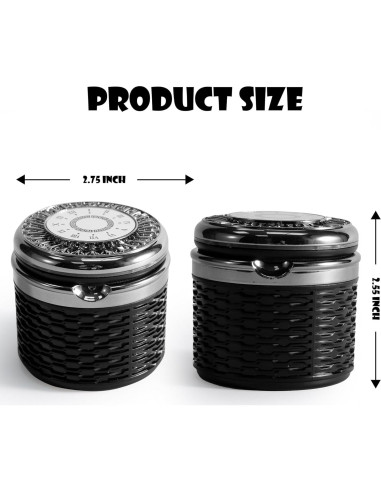 Cenicero de Auto SOLARXIA con Tapa y Luz LED Azul