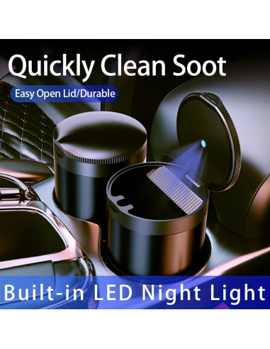 Cenicero con Tapa Tmengdao YHG02-1 Acero Inoxidable Negro