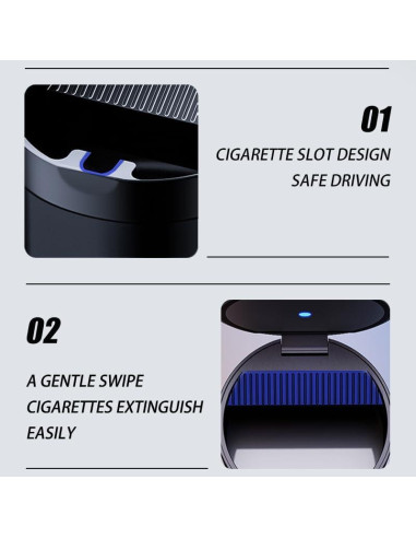 Cenicero con Tapa Tmengdao YHG02-1 Acero Inoxidable Negro