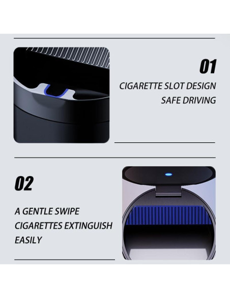 Cenicero con Tapa Tmengdao YHG02-1 Acero Inoxidable Negro