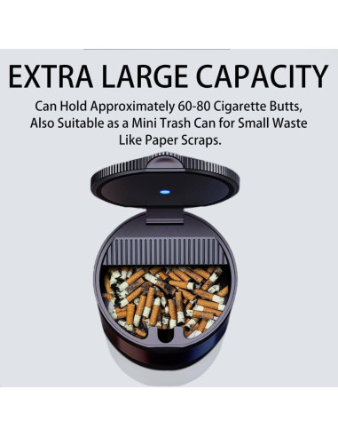 Cenicero con Tapa Tmengdao YHG02-1 Acero Inoxidable Negro