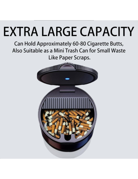 Cenicero con Tapa Tmengdao YHG02-1 Acero Inoxidable Negro