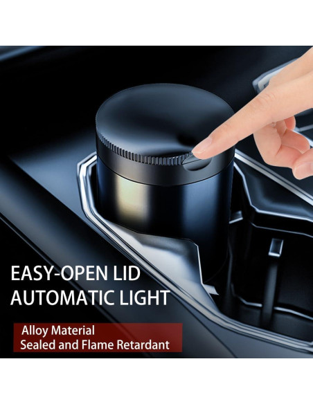 Cenicero con Tapa Tmengdao YHG02-1 Acero Inoxidable Negro