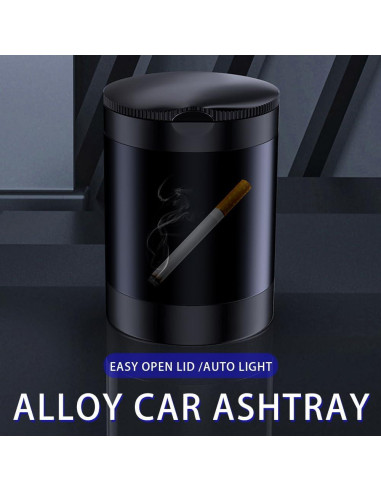 Cenicero con Tapa Tmengdao YHG02-1 Acero Inoxidable Negro