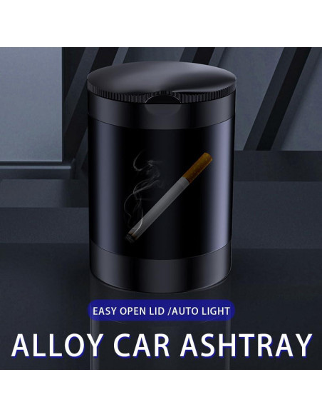 Cenicero con Tapa Tmengdao YHG02-1 Acero Inoxidable Negro