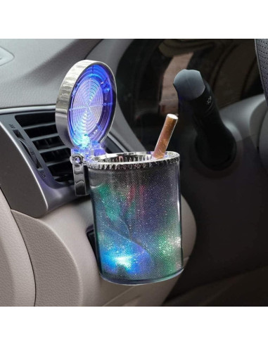 Cenicero de Coche Bosaidong con Luz LED Plata