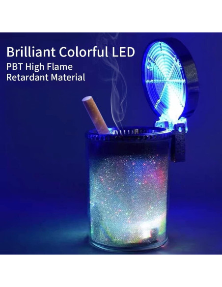 Cenicero de Coche Bosaidong con Luz LED Plata