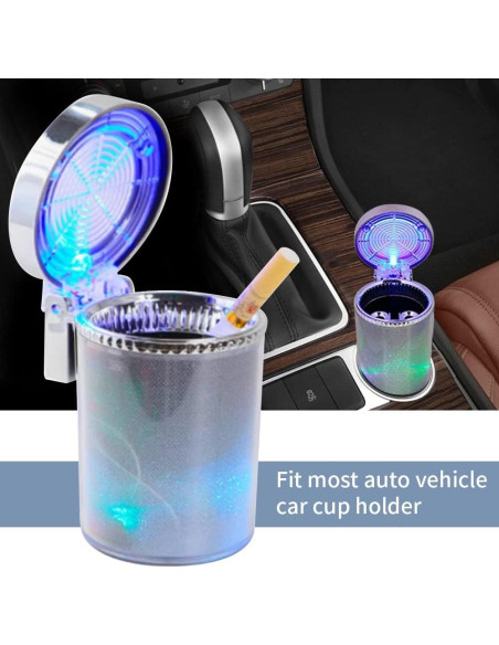 Cenicero de Coche Bosaidong con Luz LED Plata