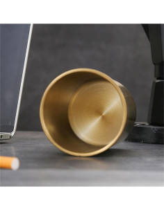 Cenicero Portátil WELANGBN Acero Inoxidable Dorado 9.6x7.7 cm 2