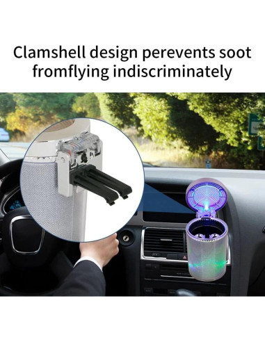 Cenicero de Coche Bosaidong con Luz LED Plata