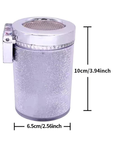 Cenicero de Coche Bosaidong con Luz LED Plata