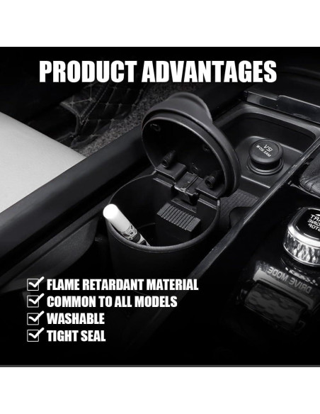 Cenicero de coche PACLVIO con tapa a prueba de olores