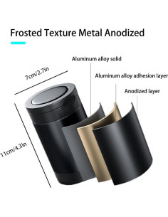 Cenicero de coche Tmengdao YHG01-H con luz LED y tapa 2