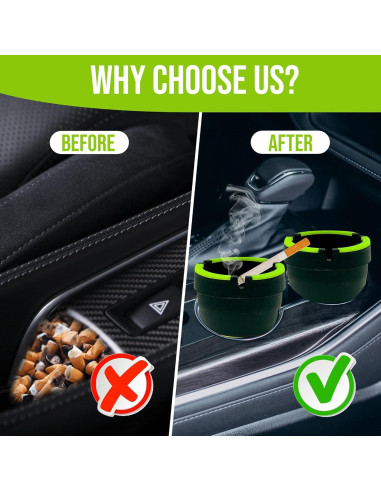 Cenicero de Auto LAMIYA Butt Bucket 5 Piezas Negro