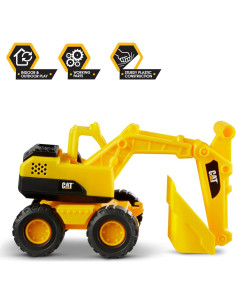 Excavadora de Juguete CAT 25,4 cm Piezas Móviles 2+ 2