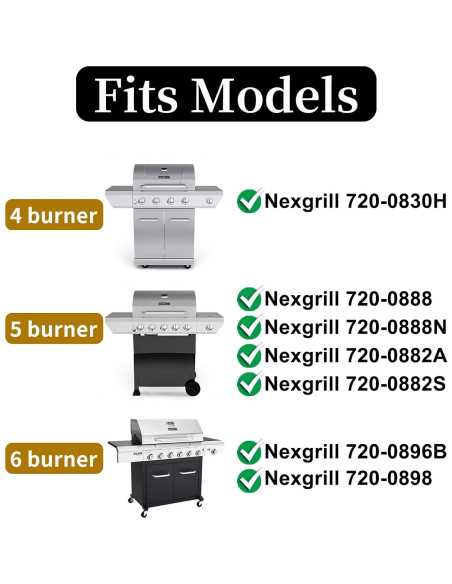 Placas de Calor Nexgrill 4 Quemador Acero Porcelánico 4 Pzas