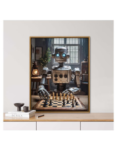 Póster Arte Robot Ajedrez IA 35.5x28 cm Papel 200G