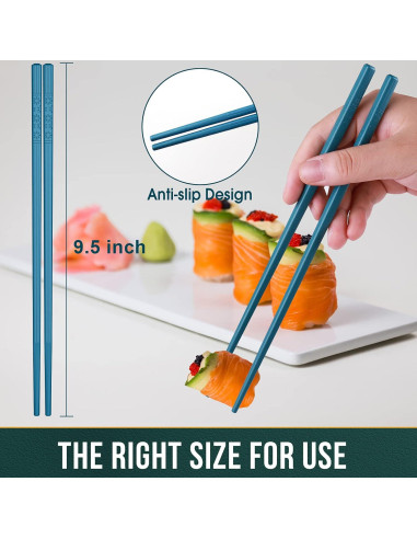 10 Pares de Palillos Reutilizables GLAMFIELDS Multicolor 24 cm