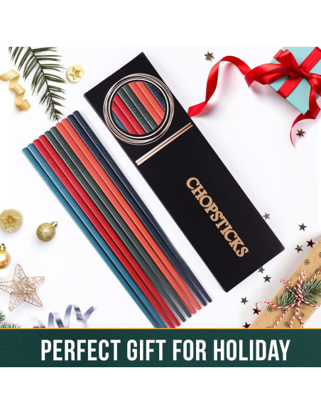 10 Pares de Palillos Reutilizables GLAMFIELDS Multicolor 24 cm