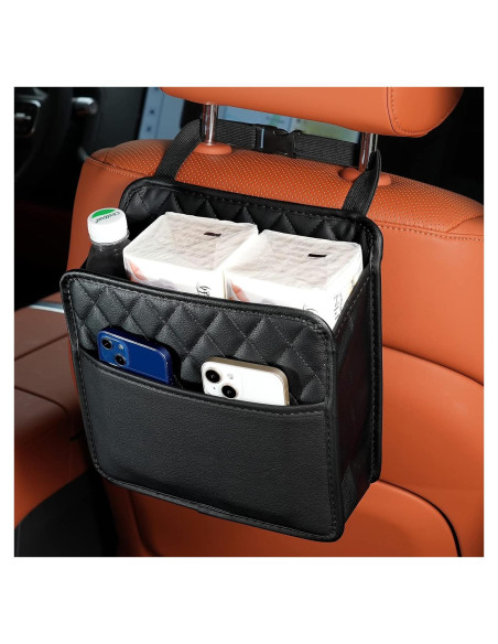 Organizador de Asiento de Auto FrgKbTm Cuero Sintético Negro