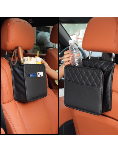 Organizador de Asiento de Auto FrgKbTm Cuero Sintético Negro