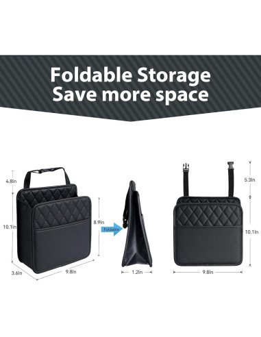 Organizador de Asiento de Auto FrgKbTm Cuero Sintético Negro