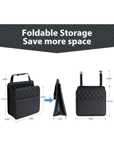 Organizador de Asiento de Auto FrgKbTm Cuero Sintético Negro