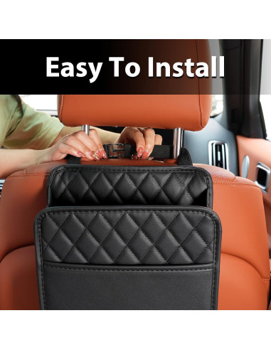 Organizador de Asiento de Auto FrgKbTm Cuero Sintético Negro