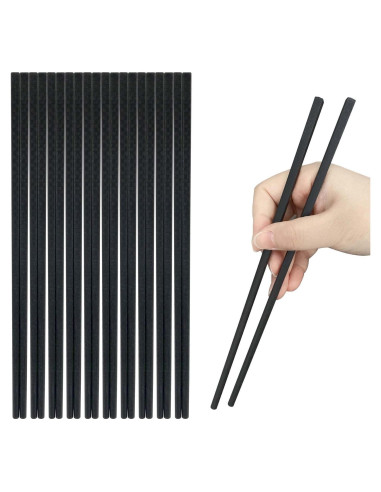 10 Pares de Palillos Reutilizables LNAUJS 23,6 cm Antideslizantes