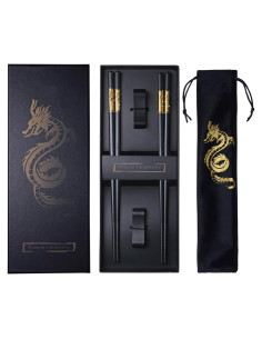 Juego de Palillos Reutilizables Youda Dragón Dorado 2 Pares