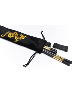 Juego de Palillos Reutilizables Youda Dragón Dorado 2 Pares 2