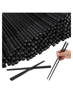 200 Pares Palillos Reutilizables Dandat 24,13 cm Negros