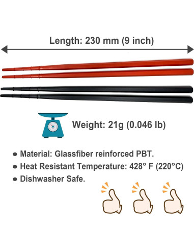 Palillos Antideslizantes de Fibra de Vidrio Richbond - Set 5 pares