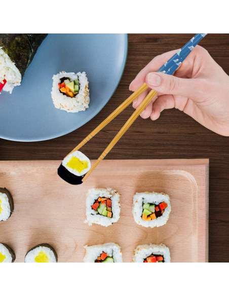 Set de 5 Pares de Palillos de Bambú Japonés Antideslizantes