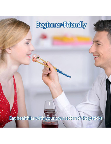 Set de 5 Pares de Palillos de Bambú Japonés Antideslizantes