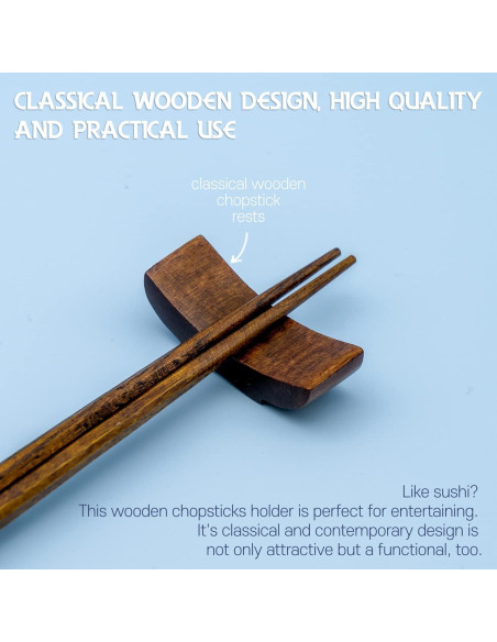 Juego de Palillos de Madera CuziCuzi con Soporte y Bolsa 23.5 cm