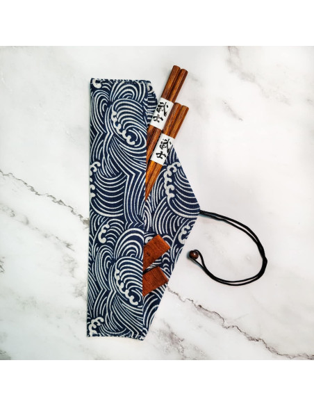 Juego de Palillos de Madera CuziCuzi con Soporte y Bolsa 23.5 cm