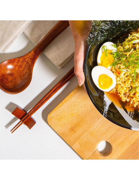 Juego de Palillos de Madera CuziCuzi con Soporte y Bolsa 23.5 cm