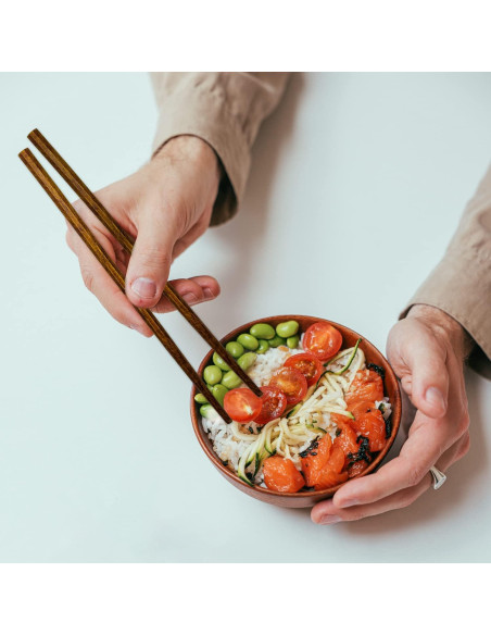 Juego de Palillos de Madera CuziCuzi con Soporte y Bolsa 23.5 cm