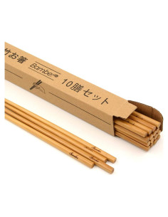 Juego de 10 Palillos de Bambú Reutilizables Bamber 25,4 cm
