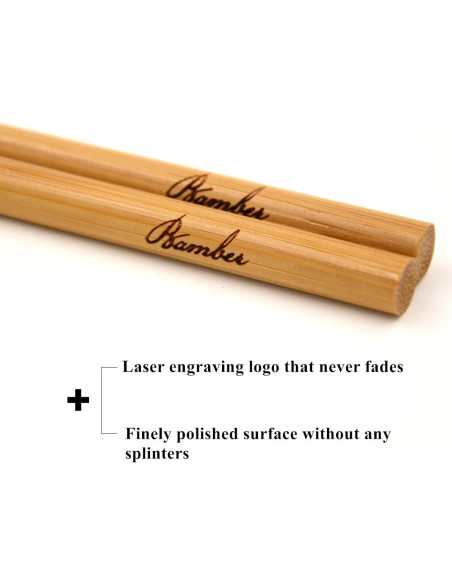 Juego de 10 Palillos de Bambú Reutilizables Bamber 25,4 cm