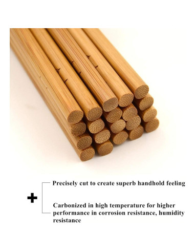 Juego de 10 Palillos de Bambú Reutilizables Bamber 25,4 cm