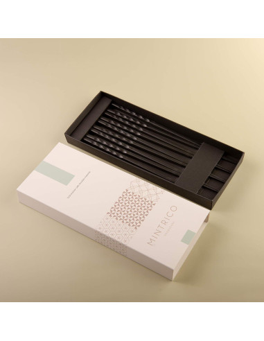 Juego de 5 pares de palillos reutilizables de lujo 21.6 cm