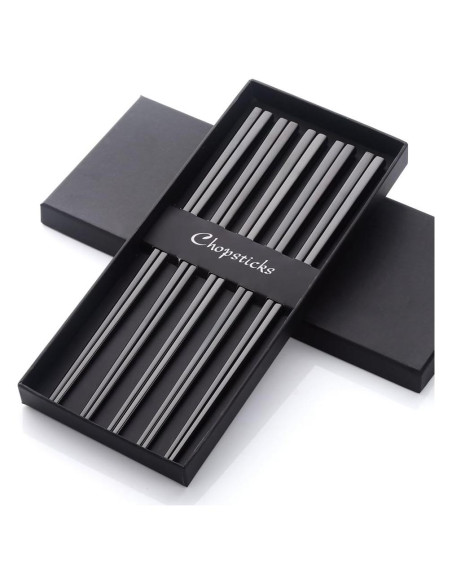 Palillos Chinos Reutilizables Buyer Star Acero Inoxidable 5 Pares