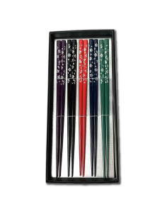 Juego de Palillos Japoneses Premium Terra MK020 - 5 Pares de Madera